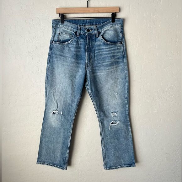 Levi’s 517 1969 Bootcut Cropped Distressed Orange Tab Jeans Heat Stroke Wash - Picture 2 of 8